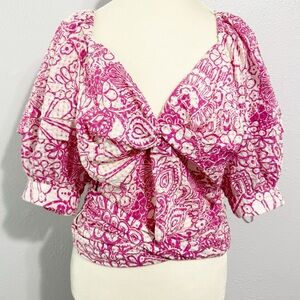 Maeve Pink and White Blouse